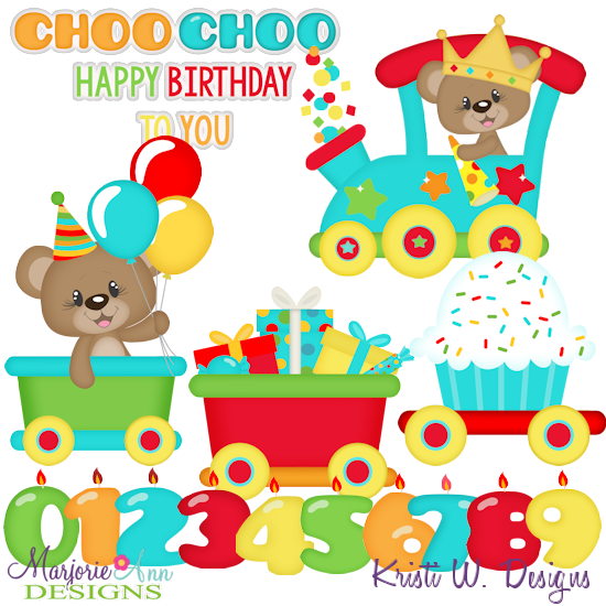 Bentlys Birthday Train Exclusive SVG Cutting Files + Clipart - Click Image to Close